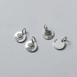 925 Silver Ins Flower Women Necklace Charms 11mm Circle Pendants DIY