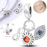 925 Silver Sun Moon Star Charms Bracelet Beads Women Jewellery