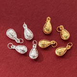 925 Silver Chinese Good Luck Water Drop Charm Blessing