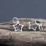 925 Sterling Silver Hollow Star Charm Jewelry Findings