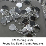 925 Sterling Silver Disc Pendant for DIY Jewelry Making