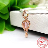 925 Silver Pink Flower Birthday Charm for Bracelets & Necklace