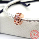 925 Silver Pink Flower Birthday Charm for Bracelets & Necklace