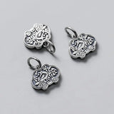 925 Silver Longevity Lock Charms Women Men Bracelet Pendants DIY Jewelry