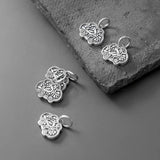 925 Silver Longevity Lock Charms Women Men Bracelet Pendants DIY Jewelry