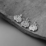925 Silver Longevity Lock Charms Women Men Bracelet Pendants DIY Jewelry
