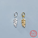 925 Sterling Silver Branch Leaves Feather Charms Pendant