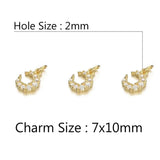 925 Silver Zircon Moon Charms Pendant for DIY Jewelry Making