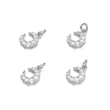 925 Silver Zircon Moon Charms Pendant for DIY Jewelry Making