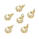 925 Silver Zircon Moon Charms Pendant for DIY Jewelry Making