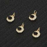 925 Silver Zircon Moon Charms Pendant for DIY Jewelry Making