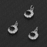925 Silver Zircon Moon Charms Pendant for DIY Jewelry Making