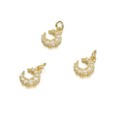 925 Silver Zircon Moon Charms Pendant for DIY Jewelry Making