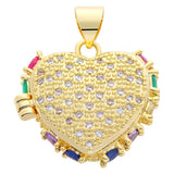 14K Flower Daisy Eyes Copper Inlaid Diamond Pendant Necklace