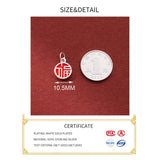 925 Sterling Silver Colorful 3D Fortune Round Sign Charms Necklace DIY Jewelry