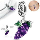 Purple Beaded Charms 925 Sterling Silver Jewelry For Women