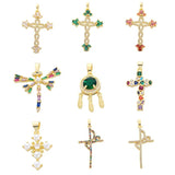 18K Charms Cross Pendant Necklace Angel Wings Diamond Crystal Bracelet Necklace
