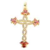 18K Charms Cross Pendant Necklace Angel Wings Diamond Crystal Bracelet Necklace