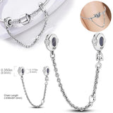 925 Silver Safety Chain Charm Clasp for Bracelet DIY Jewelry