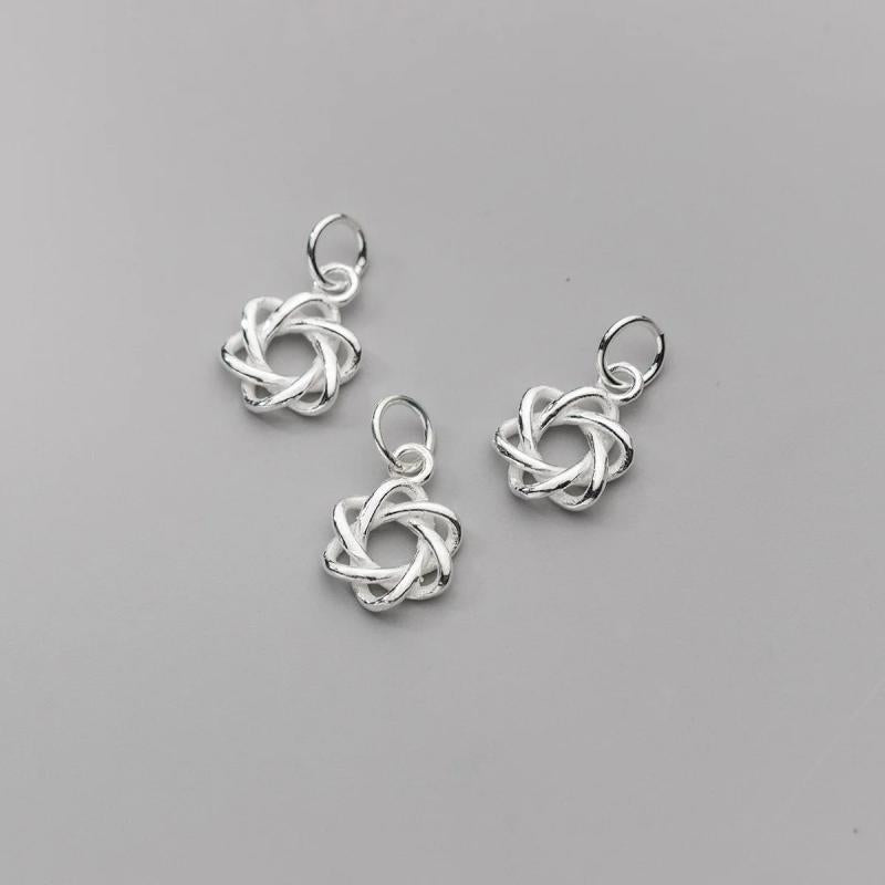 925 Sterling Silver Antique Hollow Star Charms 13mm DIY Jewelry Making