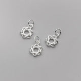 925 Sterling Silver Antique Hollow Star Charms 13mm DIY Jewelry Making