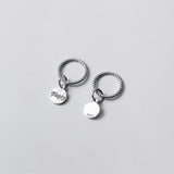 925 Silver Retro Circle Charms Matte Dangle Pendant DIY Jewelry Making