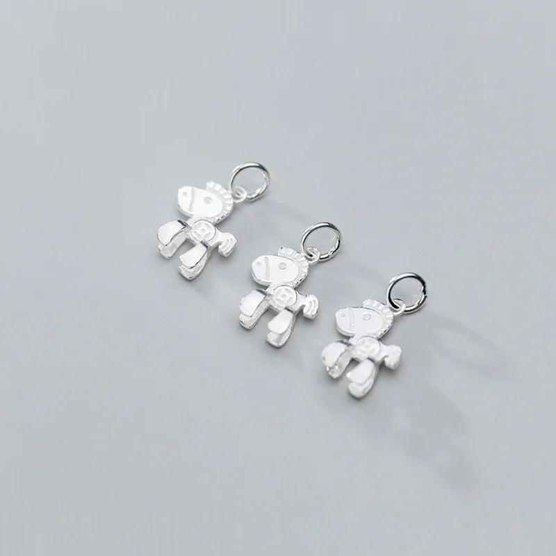 925 Silver Cartoon Pony Charms Blessing Pendant for DIY Jewelry