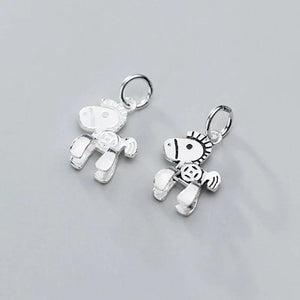 925 Silver Cartoon Pony Charms Blessing Pendant for DIY Jewelry