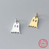 Geometric Ghost Dangle 925 Sterling Silver Charms DIY Jewelry Findings