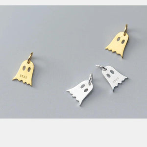 Geometric Ghost Dangle 925 Sterling Silver Charms DIY Jewelry Findings