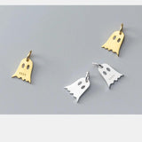 Geometric Ghost Dangle 925 Sterling Silver Charms DIY Jewelry Findings