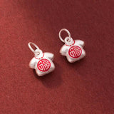 925 Sterling Silver Luck Pattern Charms Pendant DIY Jewelry