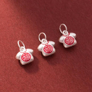 925 Sterling Silver Luck Pattern Charms Pendant DIY Jewelry