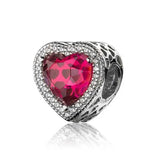 Heart Radiant Charm 925 Sterling Silver Fit Bracelet Diy Jewelry
