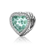 Heart Radiant Charm 925 Sterling Silver Fit Bracelet Diy Jewelry