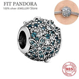 S925 Sterling Silver Chrysanthemum Rose Daisy Charm Bracelet