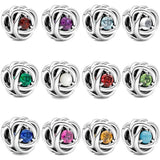 925 Sterling Silver Birthstone Charms Beads for Women