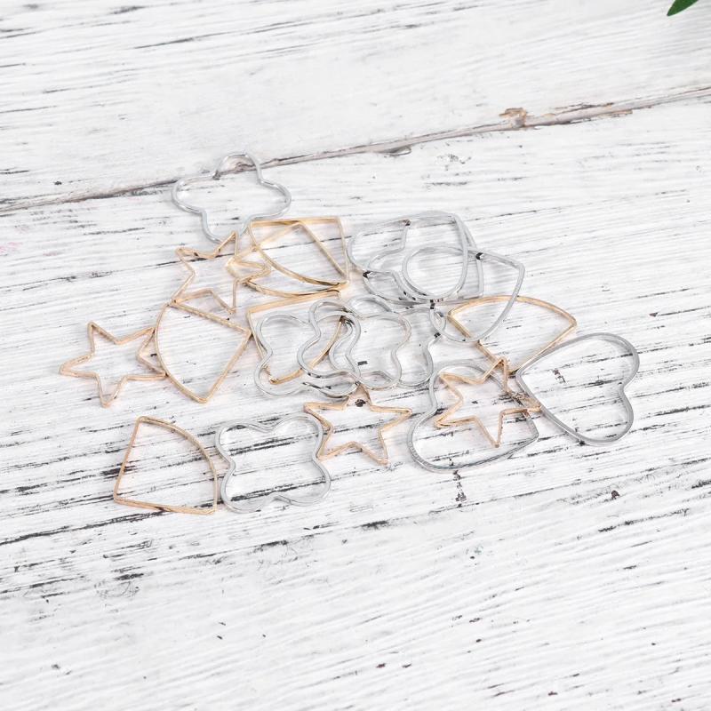 40 PCS Heart Charms DIY Pendant Charms Heart Shaped Earrings Geometry Earrings