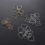 40 PCS Heart Charms DIY Pendant Charms Heart Shaped Earrings Geometry Earrings