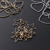 40 PCS Heart Charms DIY Pendant Charms Heart Shaped Earrings Geometry Earrings