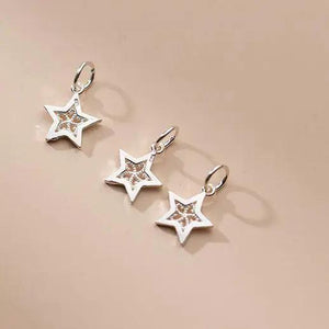 3Pcs Thai Silver Star Moon Charms 925 Silver DIY Jewelry Findings