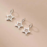 3Pcs Thai Silver Star Moon Charms 925 Silver DIY Jewelry Findings