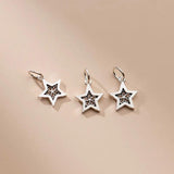 3Pcs Thai Silver Star Moon Charms 925 Silver DIY Jewelry Findings