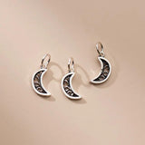 3Pcs Thai Silver Star Moon Charms 925 Silver DIY Jewelry Findings