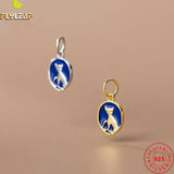 925 Silver Enamel Cat Charms DIY Plated Charm Bracelet Necklace Pendant