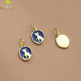 925 Silver Enamel Cat Charms DIY Plated Charm Bracelet Necklace Pendant