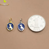 925 Silver Enamel Cat Charms DIY Plated Charm Bracelet Necklace Pendant