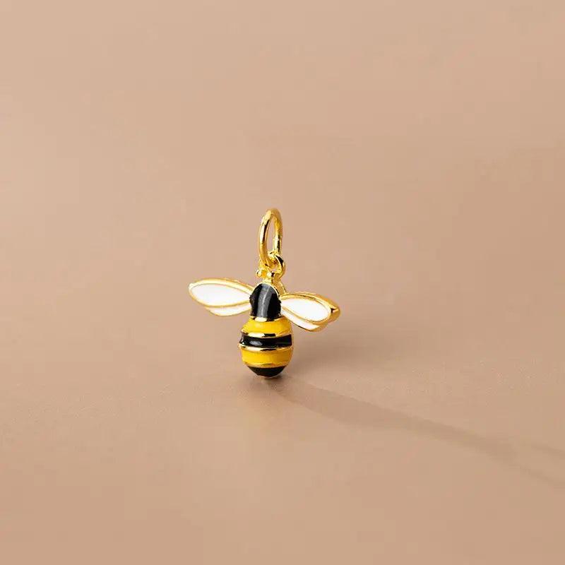 925 Silver Enamel Bee Charm Bracelet Necklace Accessories