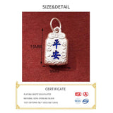 925 Silver 3D Peace Sign Charm Necklace DIY Jewelry Gift