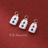 925 Silver 3D Peace Sign Charm Necklace DIY Jewelry Gift